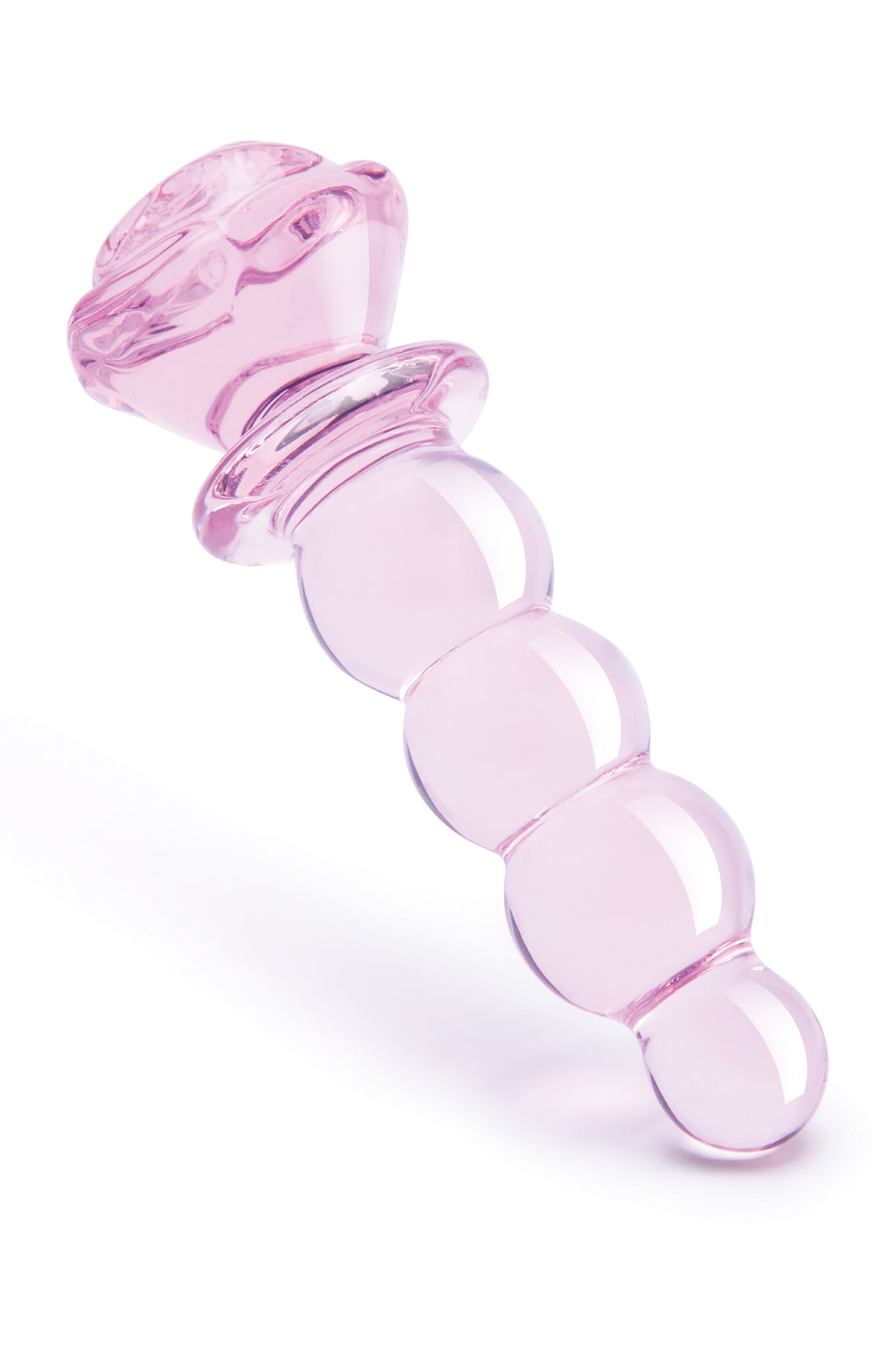 Tappo in vetro smaltato a forma di rosa con perline