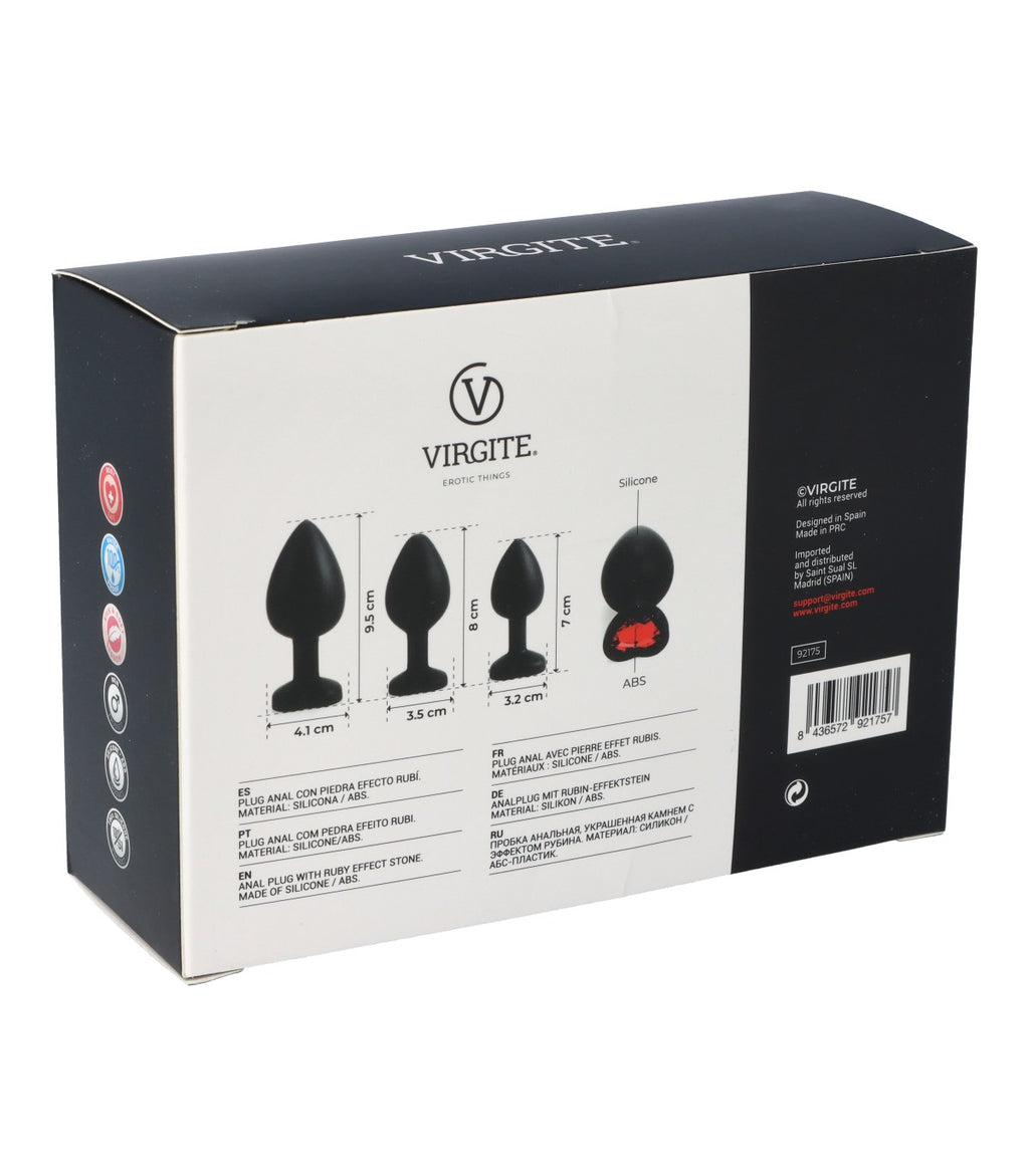 SET SPINA X3 E14 SILICONE CUORE NERO-RUBINO
