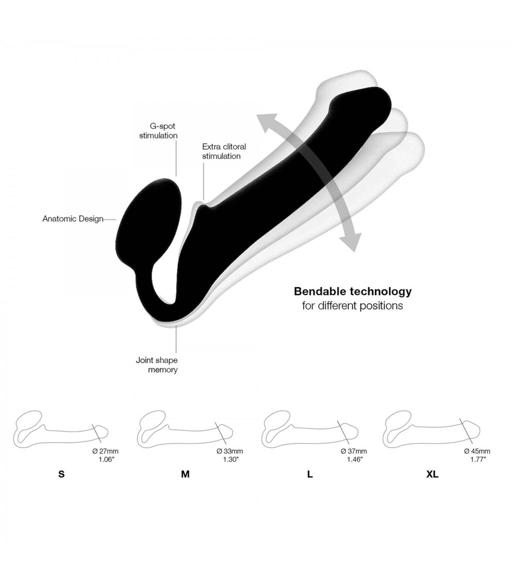 IMBRACATURA DILDO STRAP-ON FLESSIBILE MORBIDO SILICONE NUDE XL