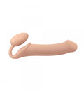 IMBRACATURA DILDO STRAP-ON FLESSIBILE MORBIDO SILICONE NUDE XL