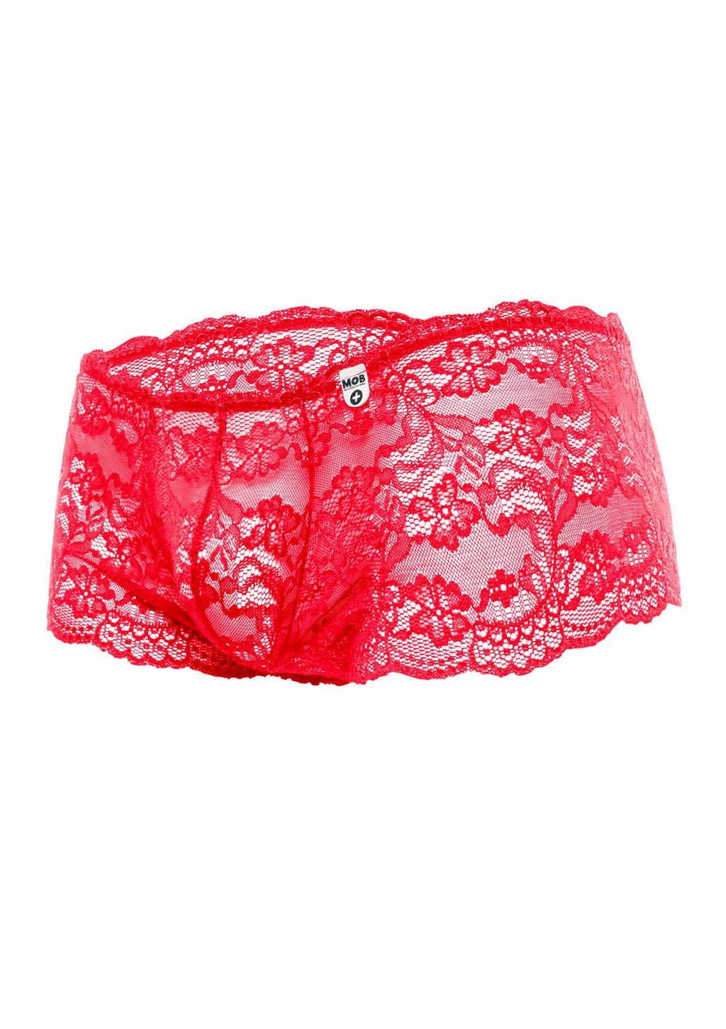 Rose Lace Boy Short rosso